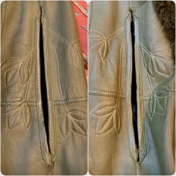 Vintage Leather Fox Fur Swakara Lamb Cape 1980’s - Picture 11 of 11